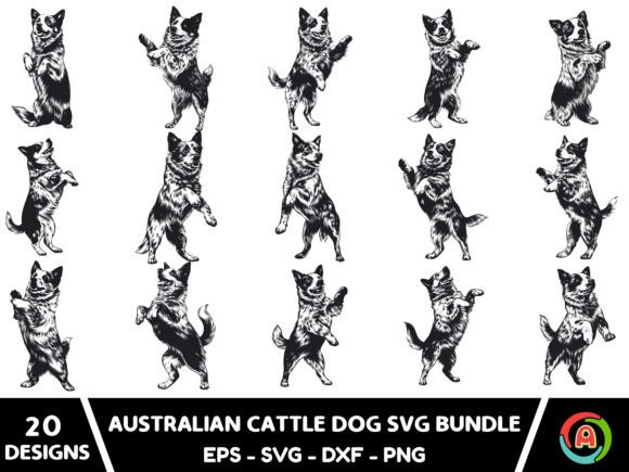 Dancing Australian Cattle Dog Svg Bundle