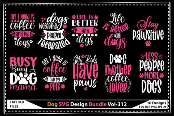 Dog SVG Design Bundle Vol-312