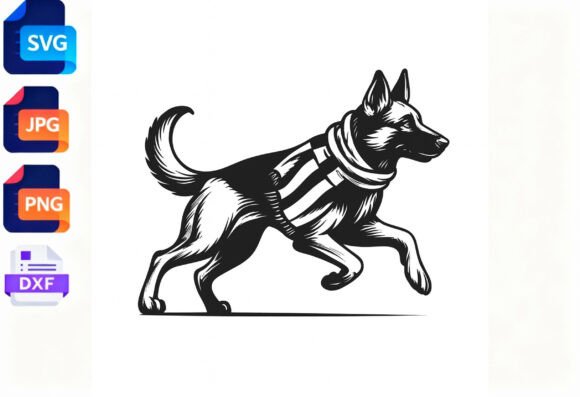 German Shepherd Dog SVG, JPG, PNG, DXF