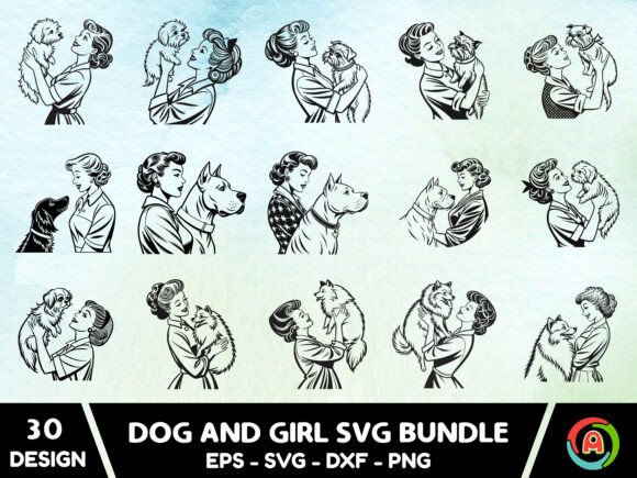 Girl with Dog Svg Bundle6