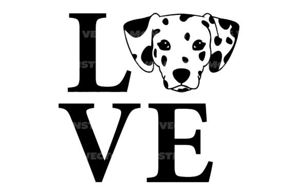 Love Dalmatian Dog Svg