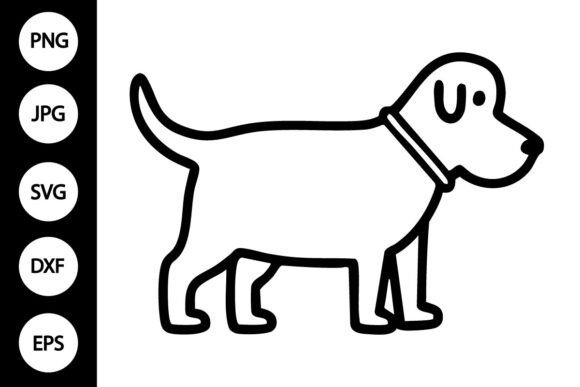 Outline Doodle Dog SVG, Coloring Page