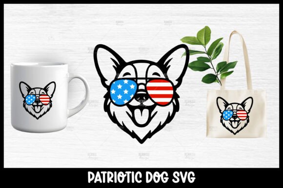 Patriotic Corgi Dog SVG