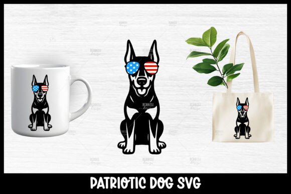 Patriotic Doberman Dog SVG