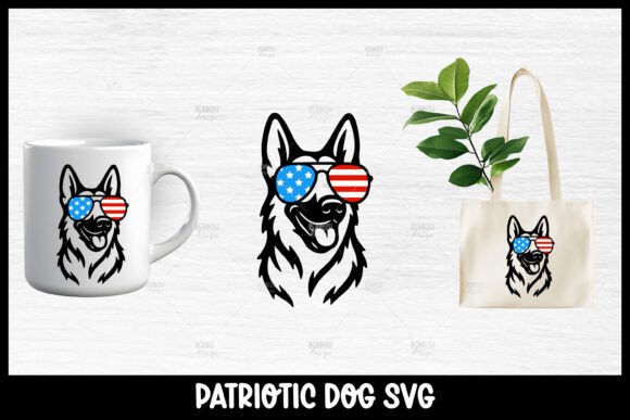 Patriotic Shepherd Dog SVG