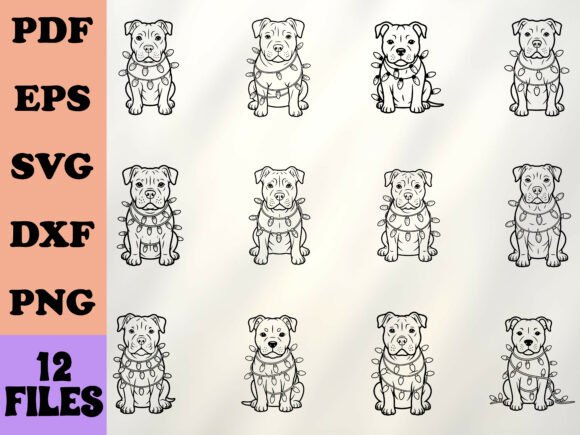 Pitbull Christmas SVG, Christmas Dog SVG