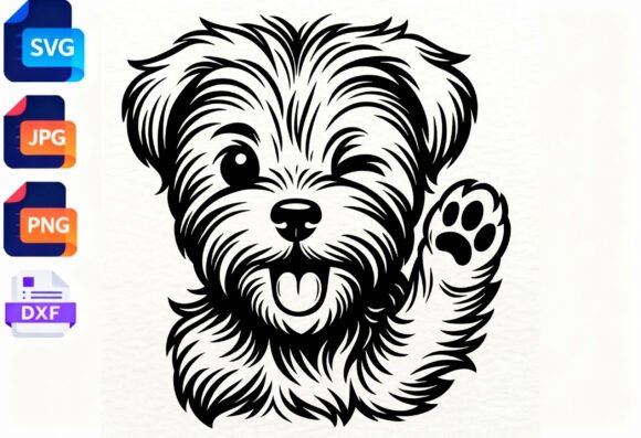 Winking Puppy Dog SVG Cut File Dog
